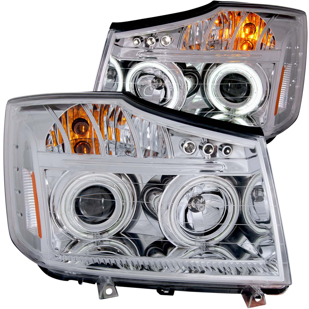 2005-2008 Nissan Armada / 2004 Nissan Pathfinder Armada / 2004-2015 Nissan TITAN Projector Headlight Set W/Halo