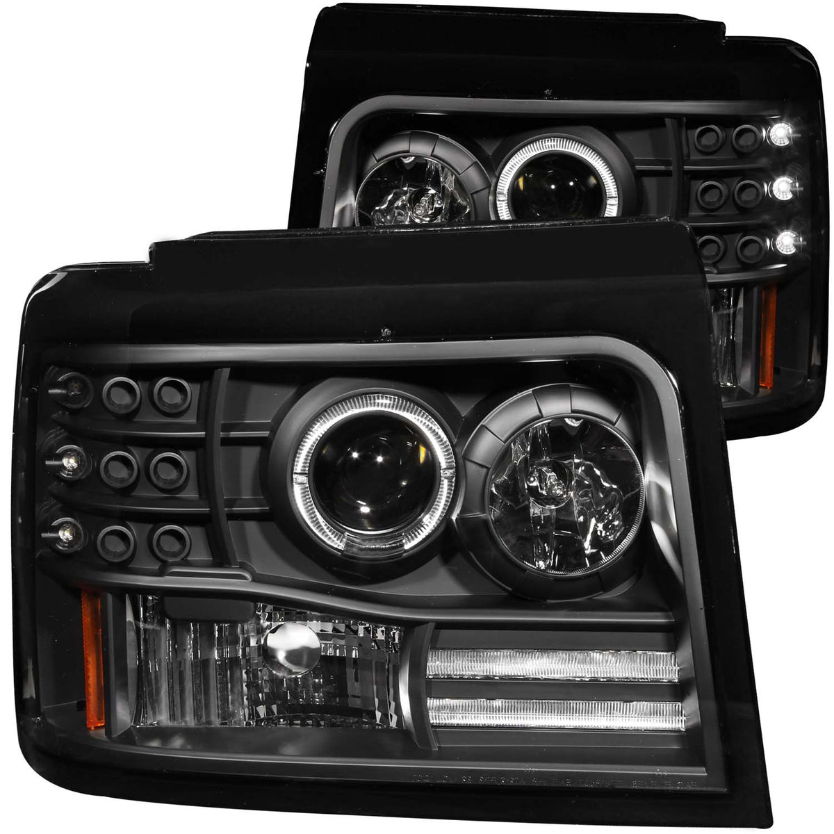 1992-1996 Ford Bronco / 1992-1996 Ford F-150 / 1992-1996 Ford F-250 Projector Headlight Set W/Halo