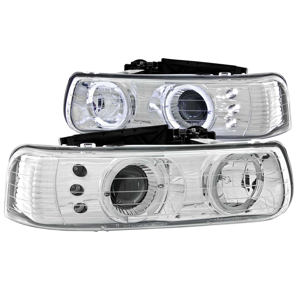 1999-2002 Chevrolet Silverado / 2001-2002 Chevrolet Silverado Projector Headlight Set W/Halo