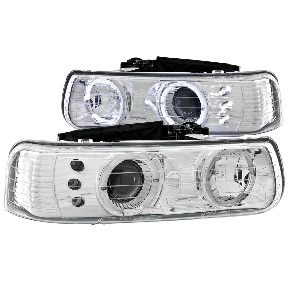 1999-2002 Chevrolet Silverado / 2001-2002 Chevrolet Silverado Projector Headlight Set W/Halo