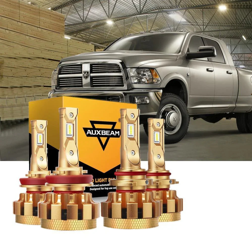 Auxbeam F-16 Plus Series LED High/Low Beam Bulb Bundle for 2009-2010 Dodge Ram