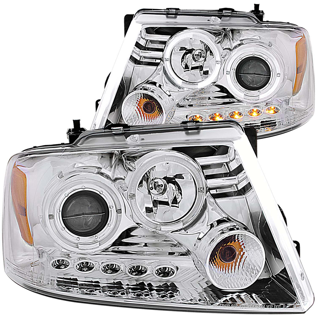 2004-2008 Ford F-150 / 2006-2008 Lincoln Mark LT Projector Headlight Set W/Halo