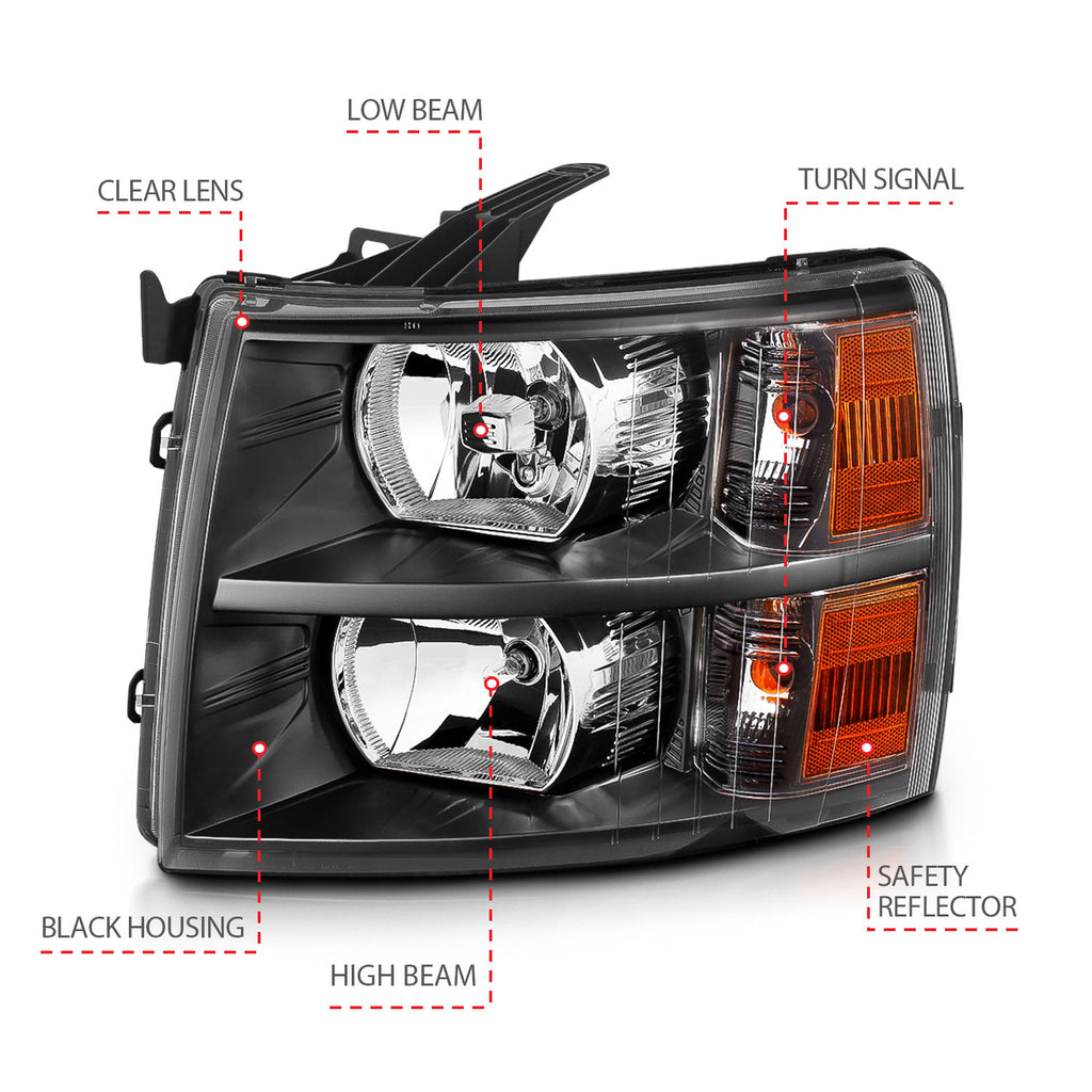 2007-2013 Chevrolet Silverado / 2007 Chevrolet Silverado Crystal Headlights