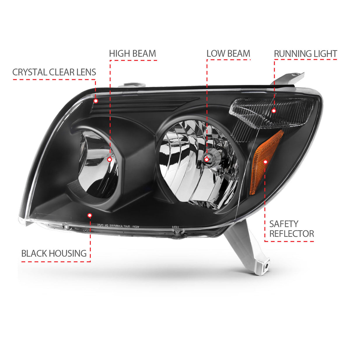 2003-2005 Toyota 4Runner Crystal Headlights
