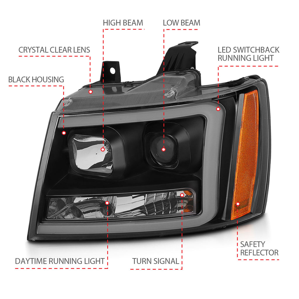 2007-2013 Chevrolet Avalanche / 2014 Chevrolet Suburban / 2007-2014 Chevrolet Tahoe Projector Headlights
