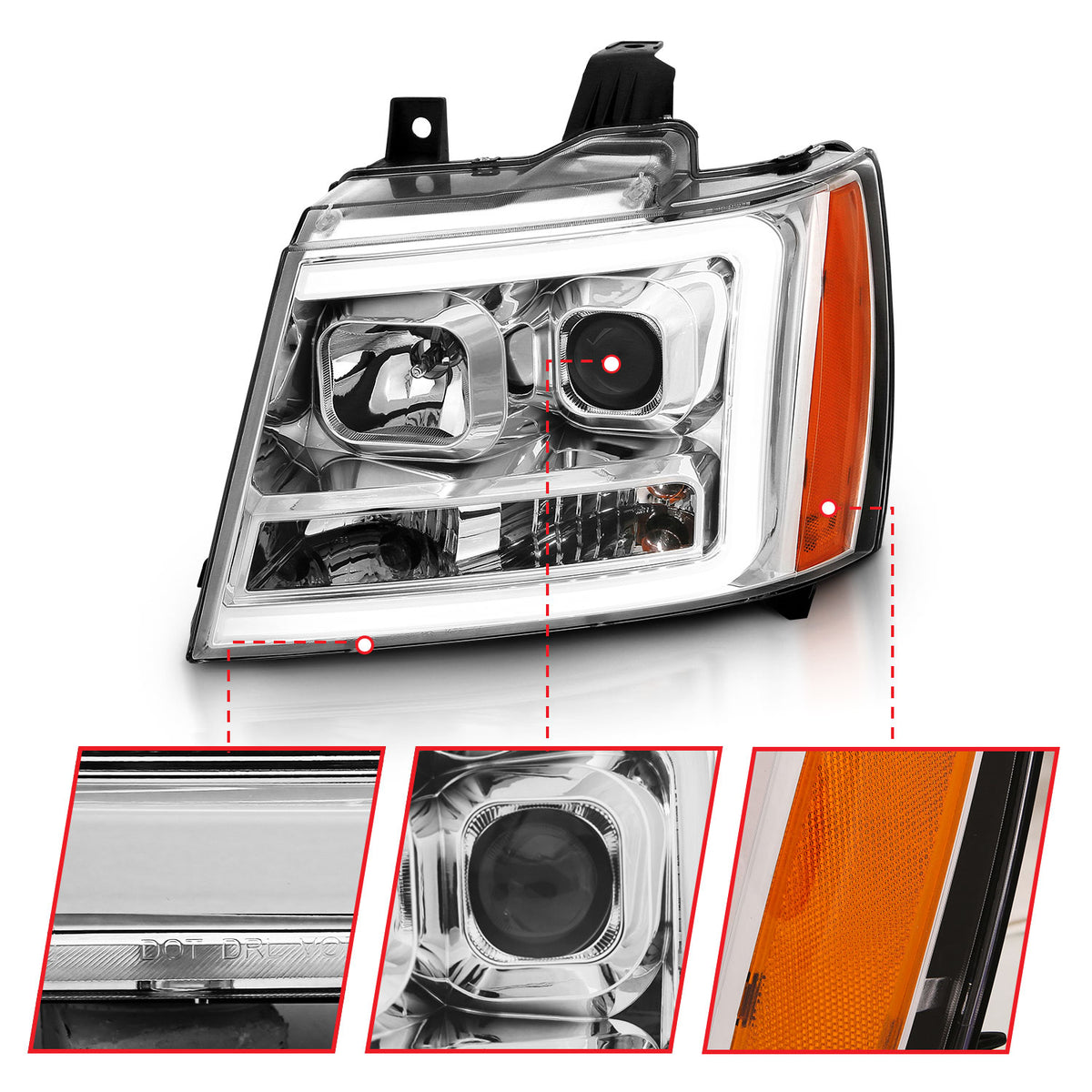2007-2013 Chevrolet Avalanche / 2014 Chevrolet Suburban / 2007-2014 Chevrolet Tahoe Projector Headlights