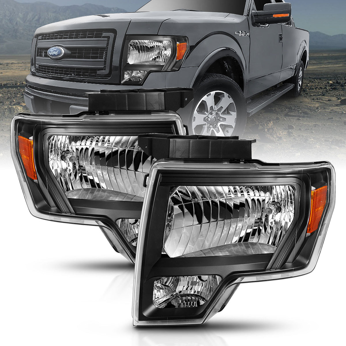 2009-2013 Ford F-150 Crystal Headlights