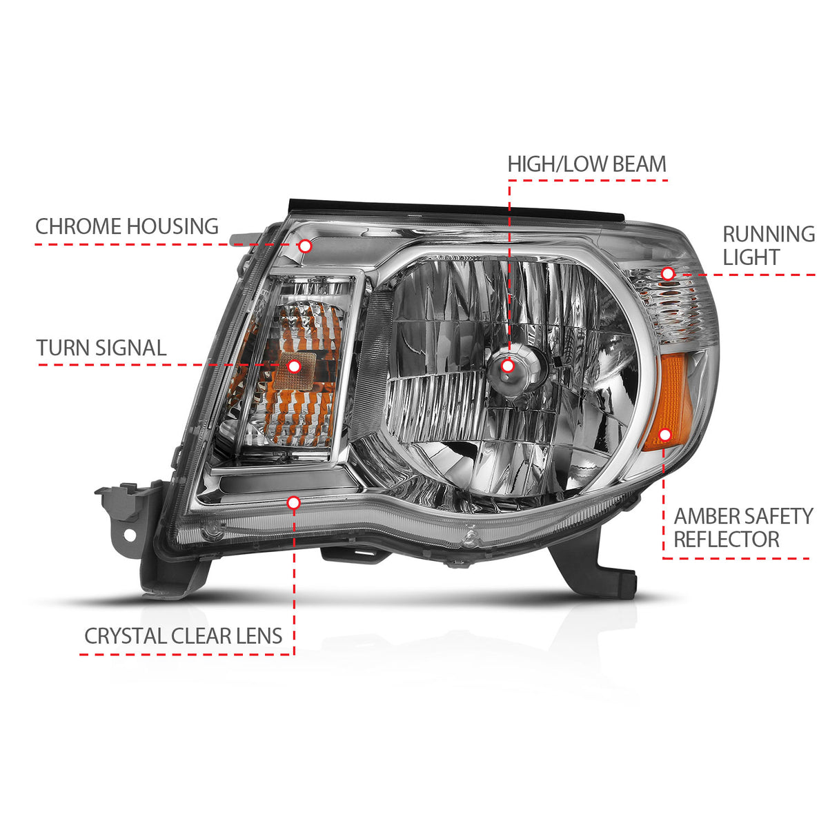 2005-2011 Toyota Tacoma Crystal Headlights
