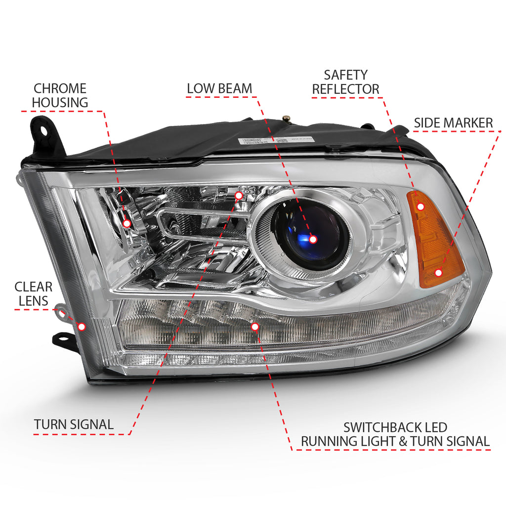 2009-2010 Dodge Ram / 2010 Dodge Ram Projector Headlights W/ Halo
