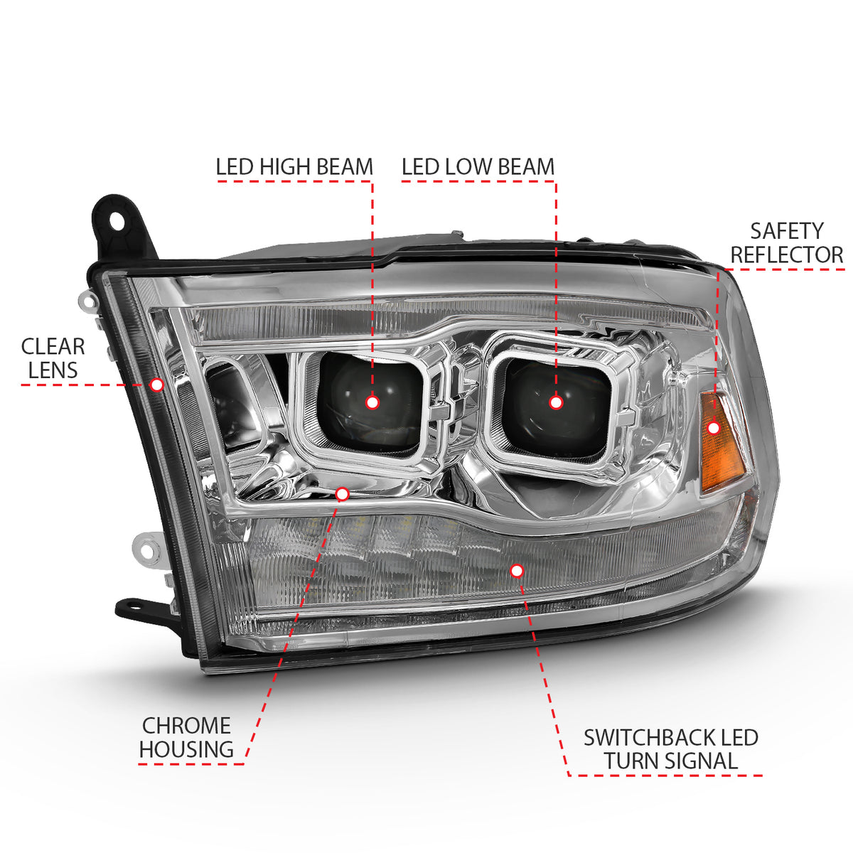 2009-2010 Dodge Ram / 2010 Dodge Ram LED Projector Headlights