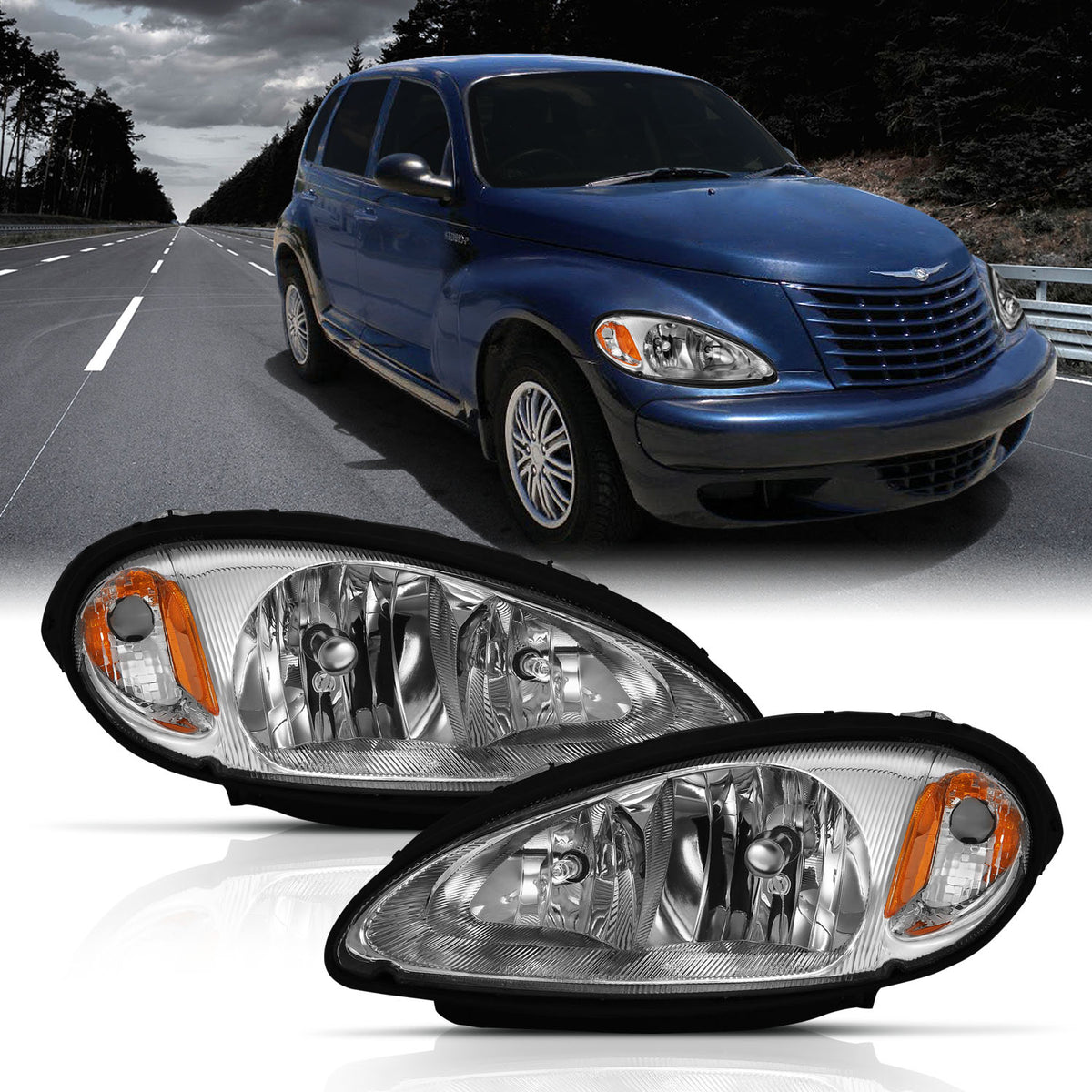 2001-2005 Chrysler PT Cruiser Crystal Headlights