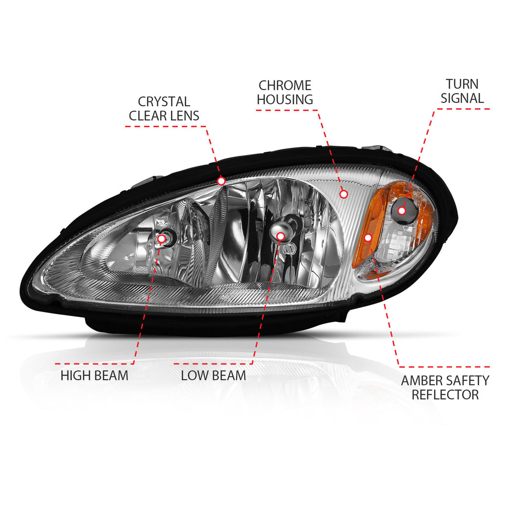 2001-2005 Chrysler PT Cruiser Crystal Headlights