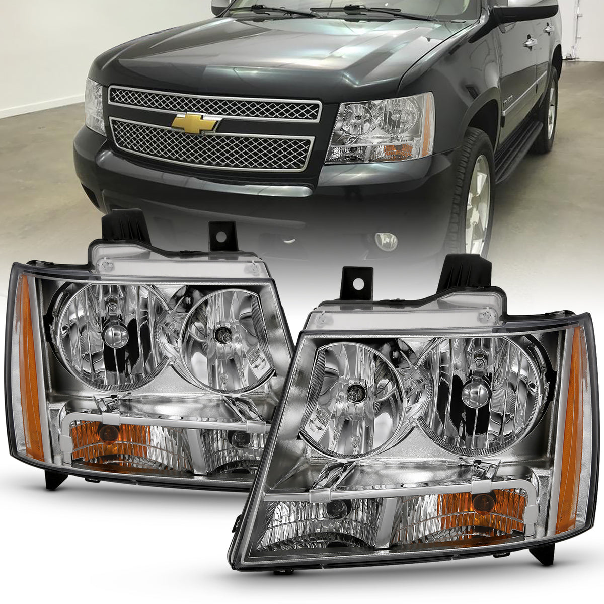 2007-2013 Chevrolet Avalanche / 2014 Chevrolet Suburban / 2007-2014 Chevrolet Suburban Crystal Headlights