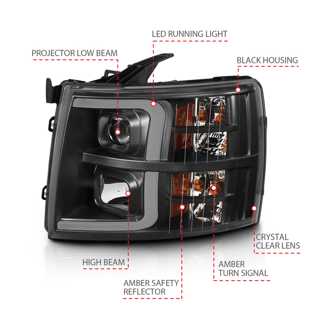 2007-2013 Chevrolet Silverado / 2007-2014 Chevrolet Silverado Projector Headlights