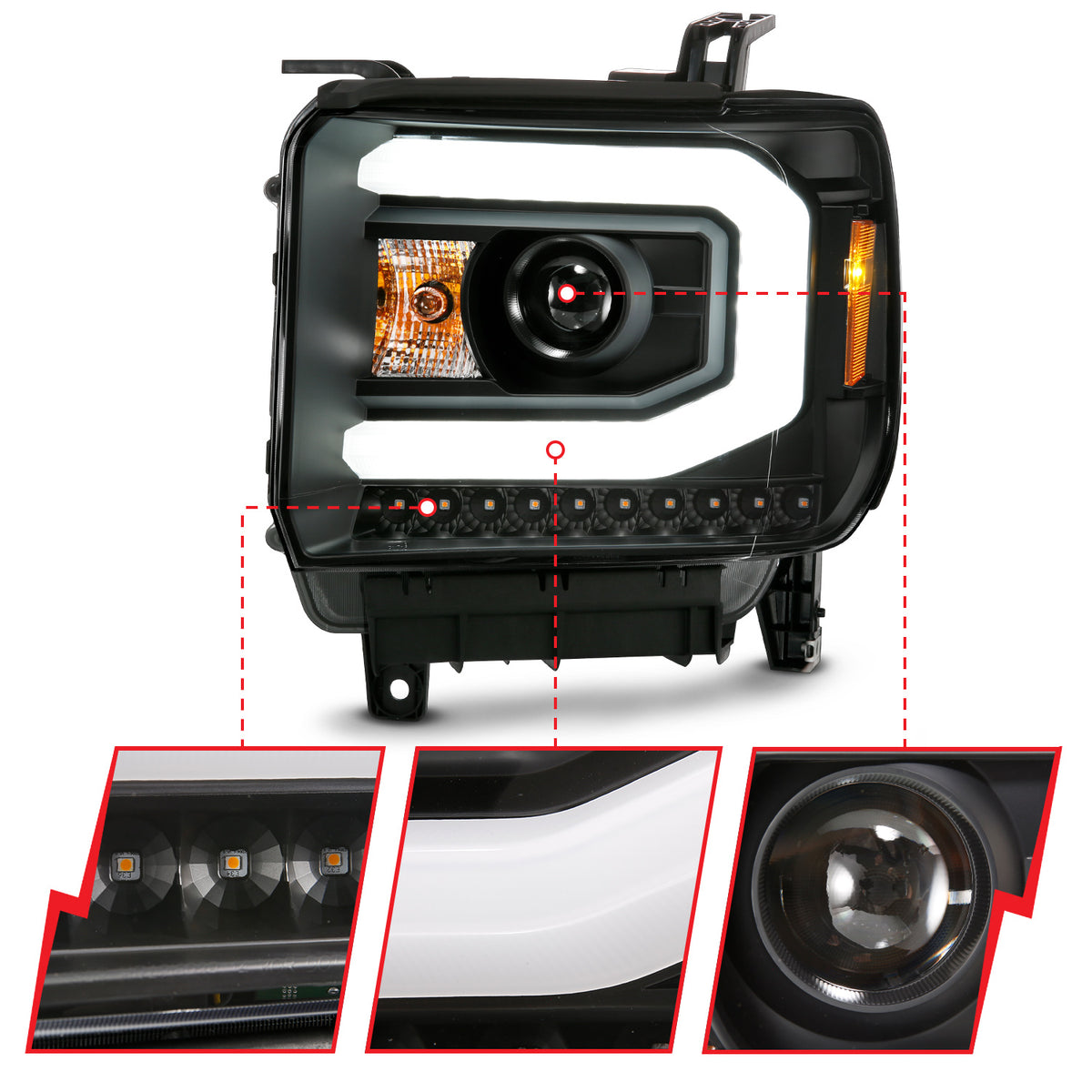 2014-2015 GMC Sierra / 2015-2019 GMC Sierra Projector Headlight