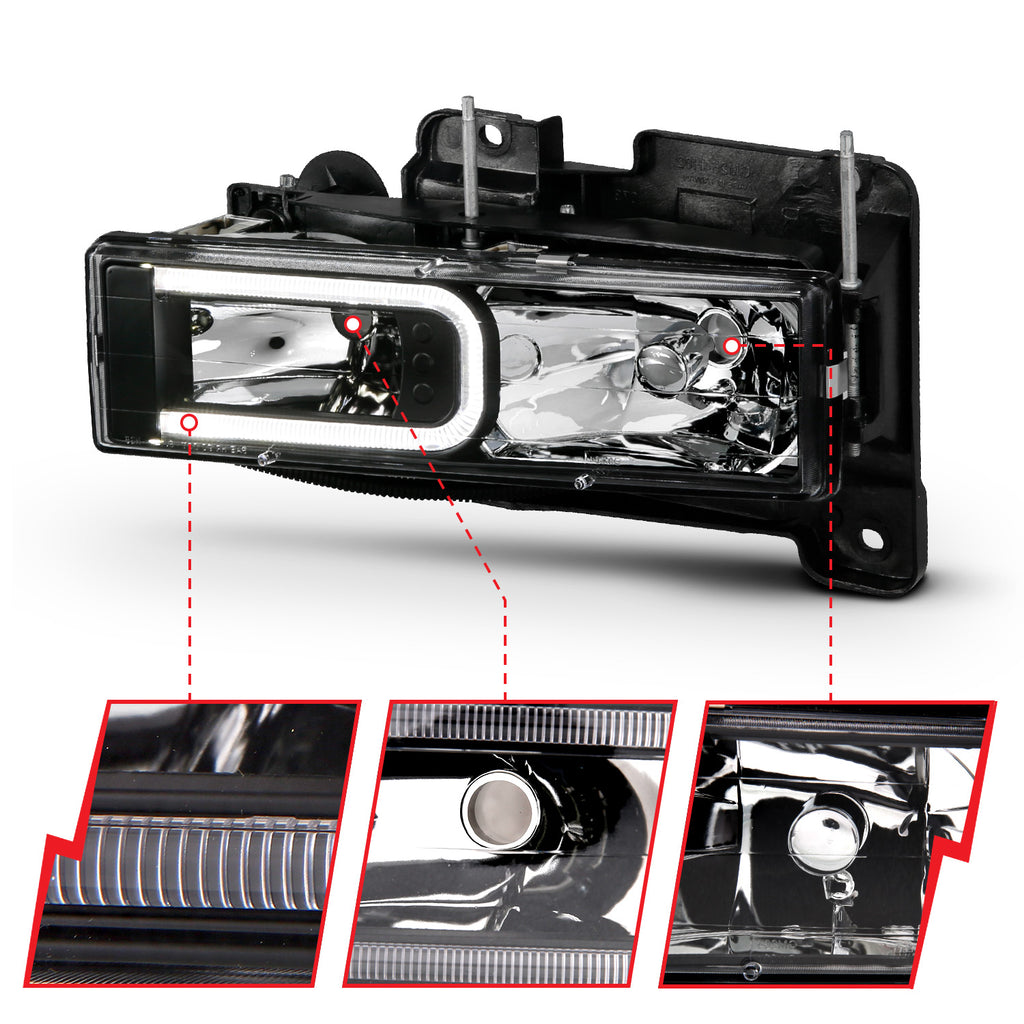 1999-2000 Cadillac Escalade / 1992-1994 Chevrolet Blazer / 1988-1999 Chevrolet C1500 Crystal Headlight