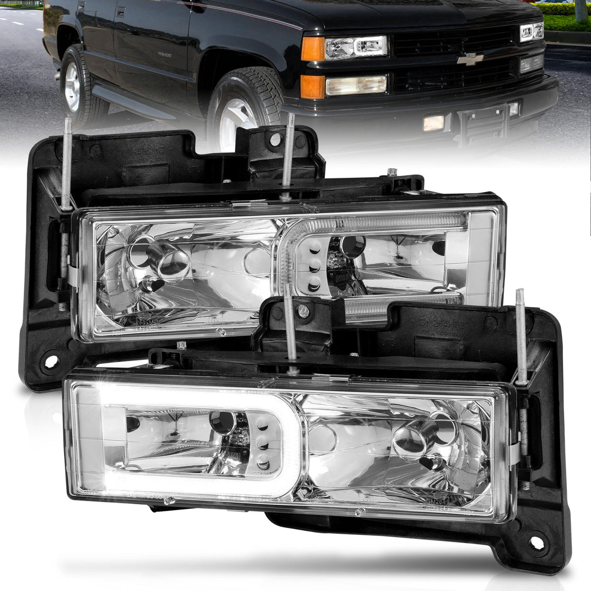 1999-2000 Cadillac Escalade / 1992-1994 Chevrolet Blazer / 1988-1999 Chevrolet C1500 Crystal Headlight