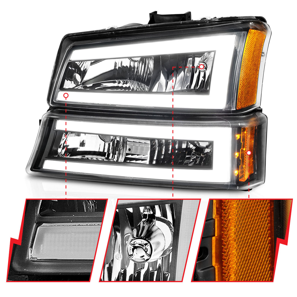 2003-2006 Chevrolet Avalanche / 2003-2006 Chevrolet Silverado Crystal Headlight