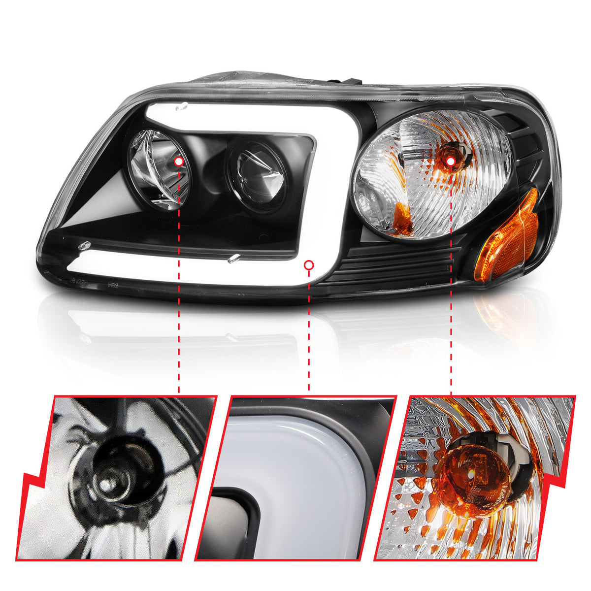 1997-2002 Ford Expedition / 1997-2003 Ford F-150 / 2004 Ford F-150 Crystal Headlight