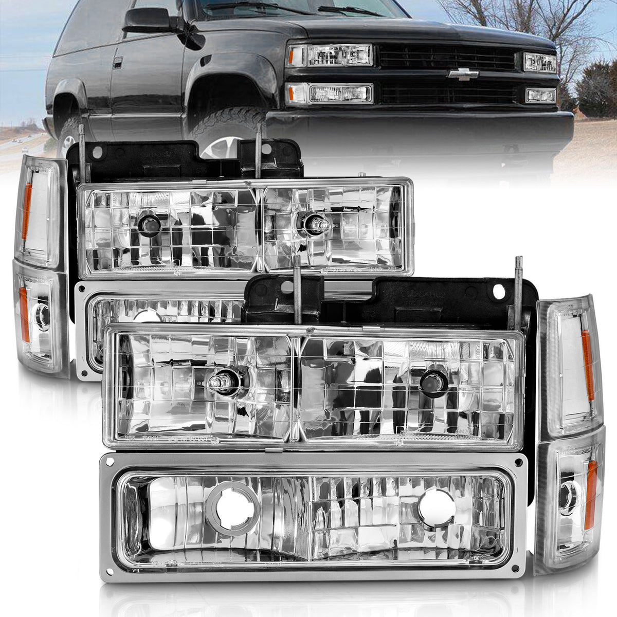 1992-1994 Chevrolet Blazer / 1994-1998 Chevrolet C1500 / 1994-1999 Chevrolet C1500 Suburban Crystal Headlight
