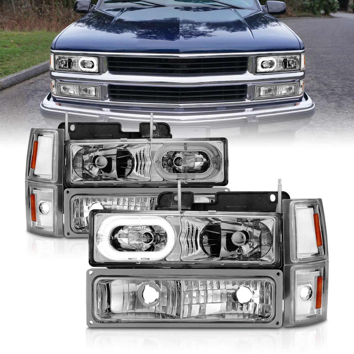 1992-1994 Chevrolet Blazer / 1994-1998 Chevrolet C1500 / 1994-1999 Chevrolet C1500 Suburban Crystal Headlight