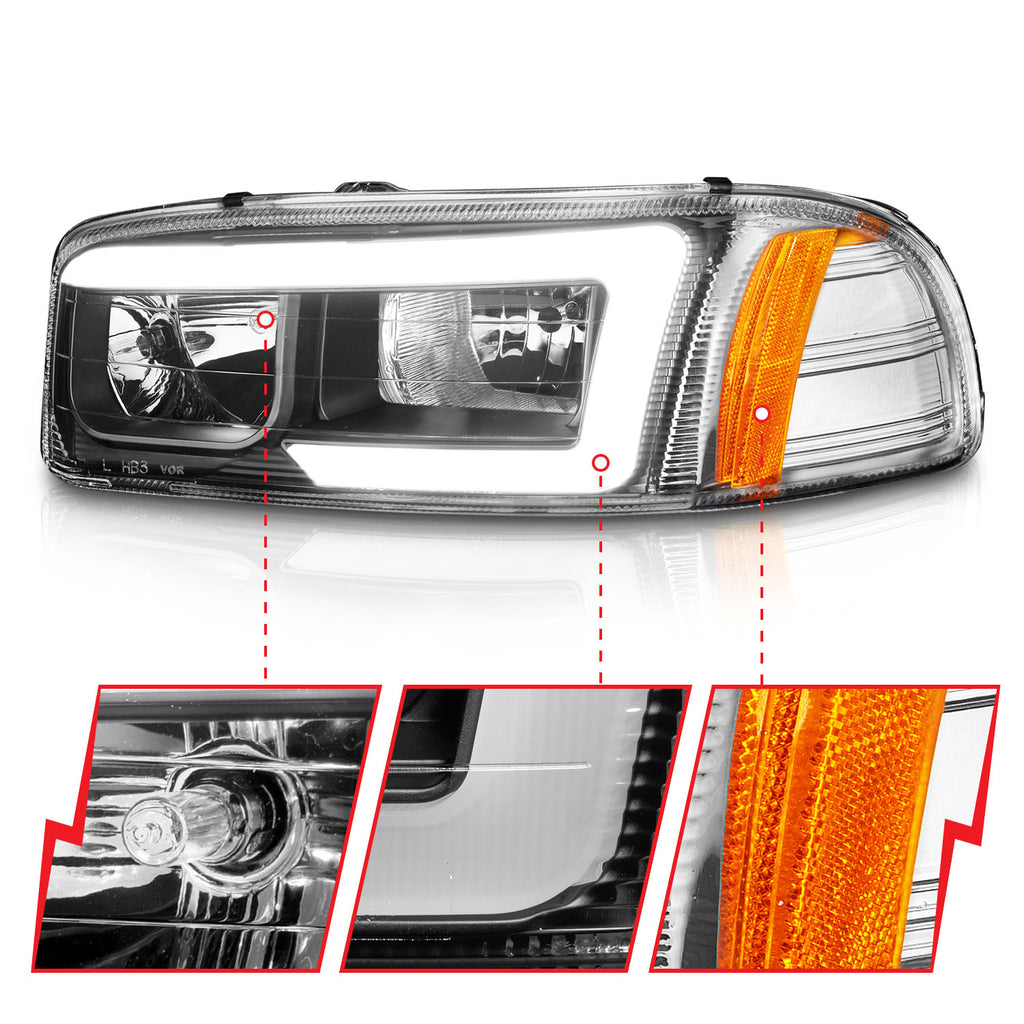 1999-2000 GMC C3500 / 1999-2000 GMC K3500 / 1999-2006 GMC Sierra Crystal Headlight