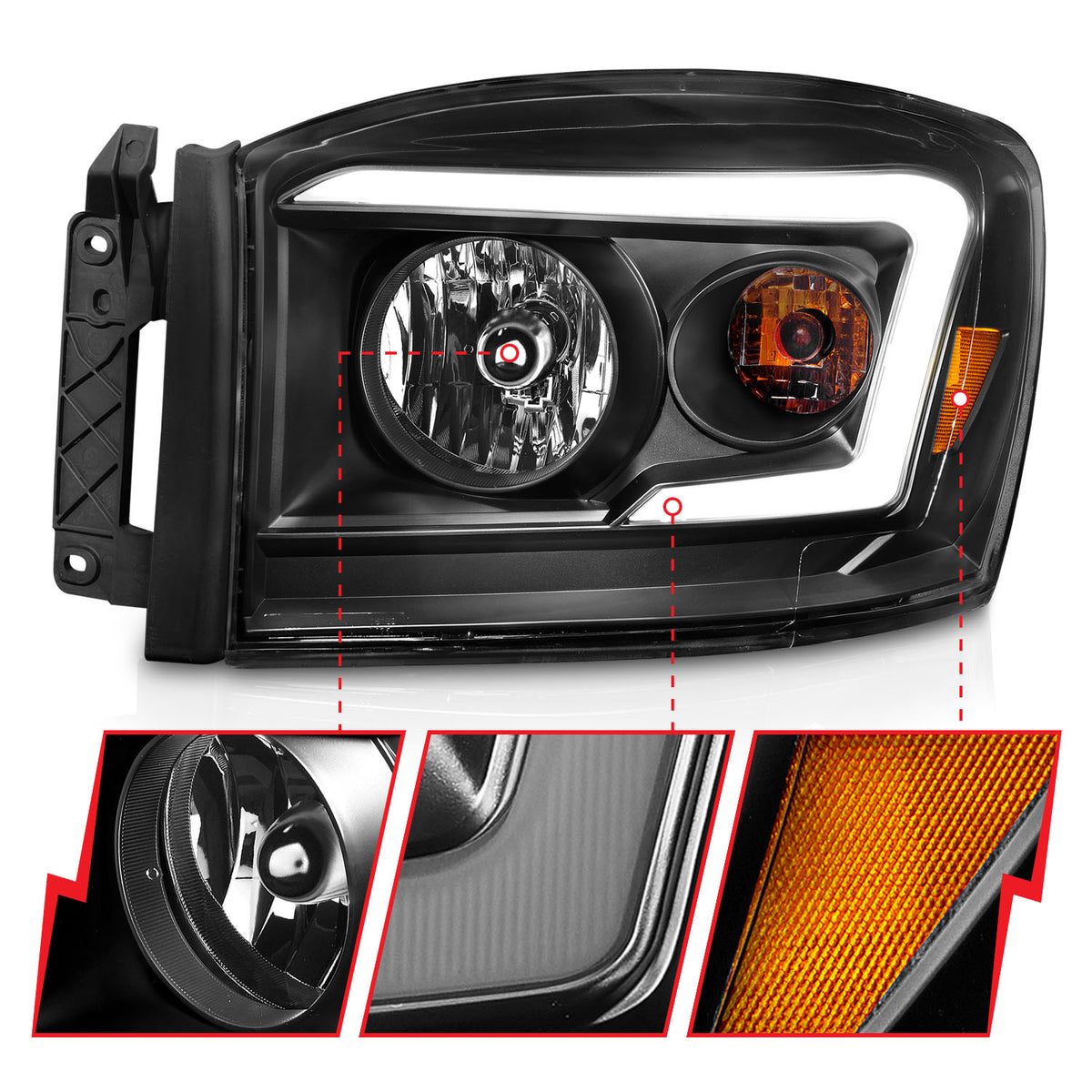 2006-2008 Dodge Ram Crystal Headlight