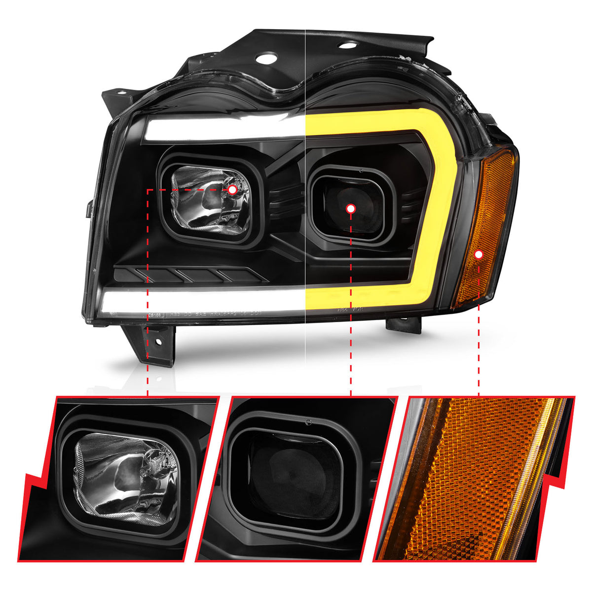 2005-2007 Jeep Grand Cherokee Projector Headlight