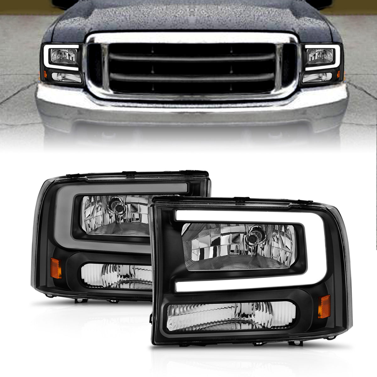 2000-2004 Ford Excursion / 1999-2004 Ford F-250 Crystal Headlight