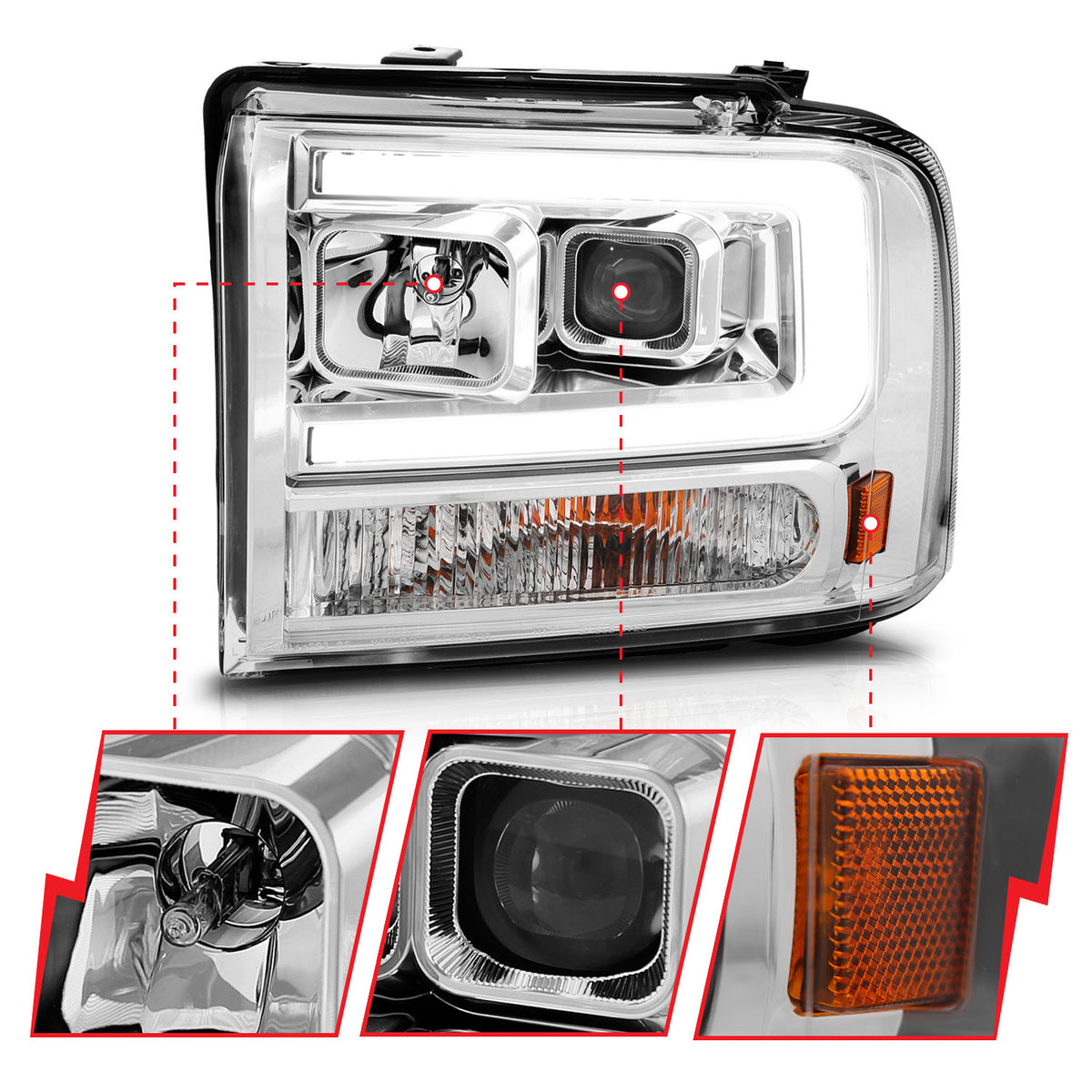 2005 Ford Excursion / 2005-2007 Ford F-250 Projector Headlight