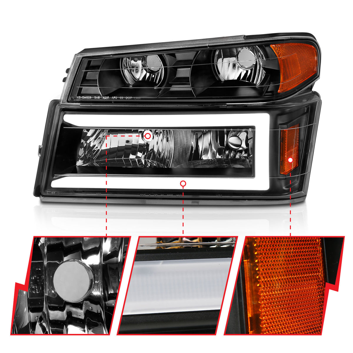 2004-2012 Chevrolet Colorado / 2004-2012 GMC Canyon / 2006 Isuzu i-280 Crystal Headlight