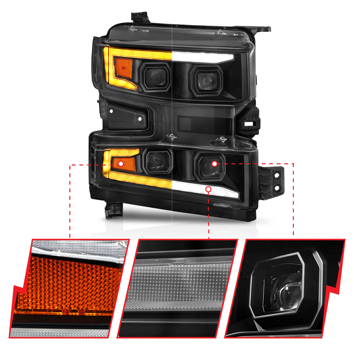 2019-2021 Chevrolet Silverado / 2022 Chevrolet Silverado LTD LED Projector Headlight