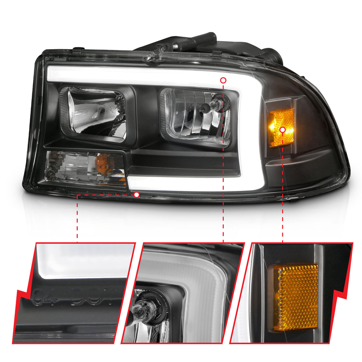 1997-2004 Dodge Dakota / 1998-2003 Dodge Durango Crystal Headlight