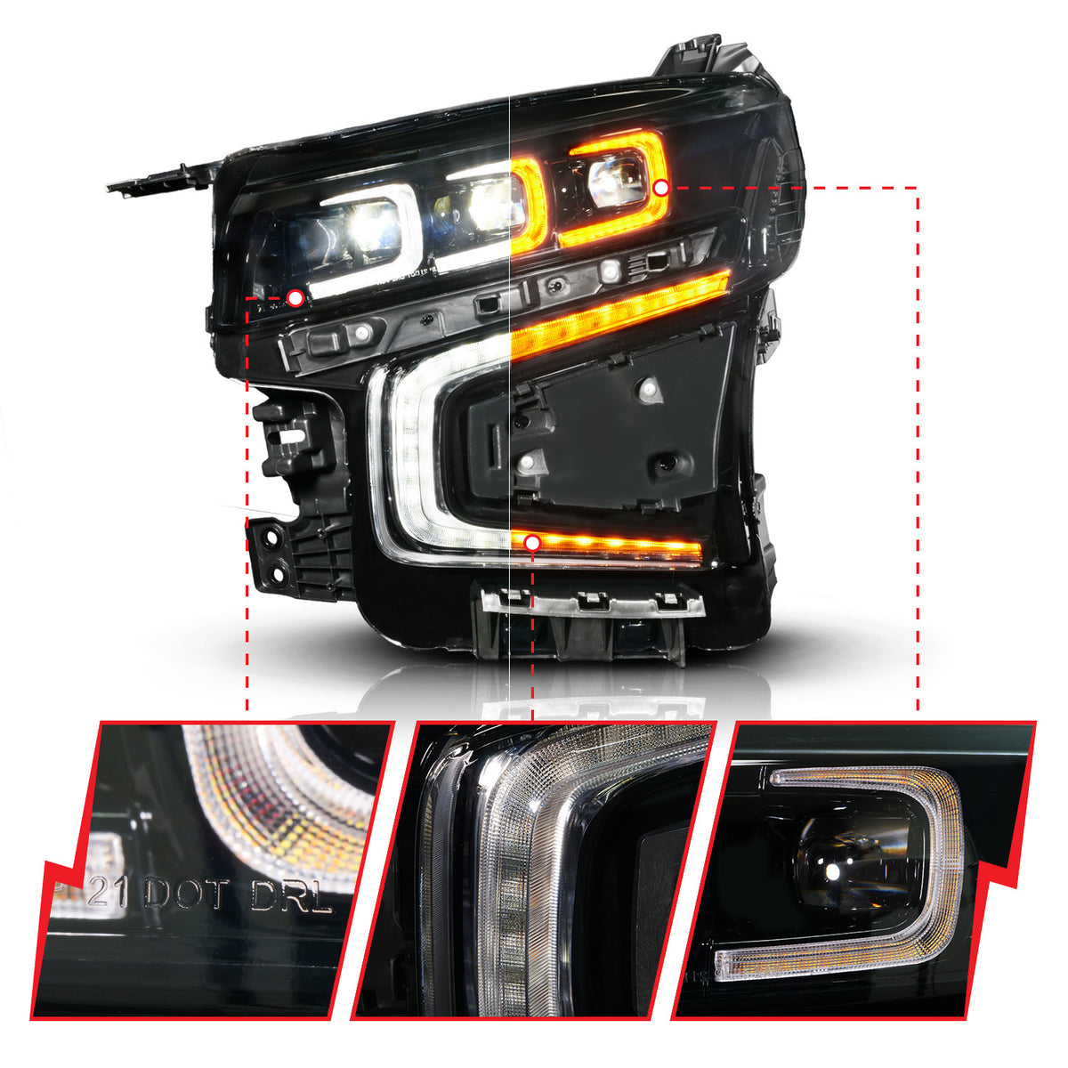 2021-2024 Chevrolet Suburban / 2021-2024 Chevrolet Tahoe LED Projector Headlight