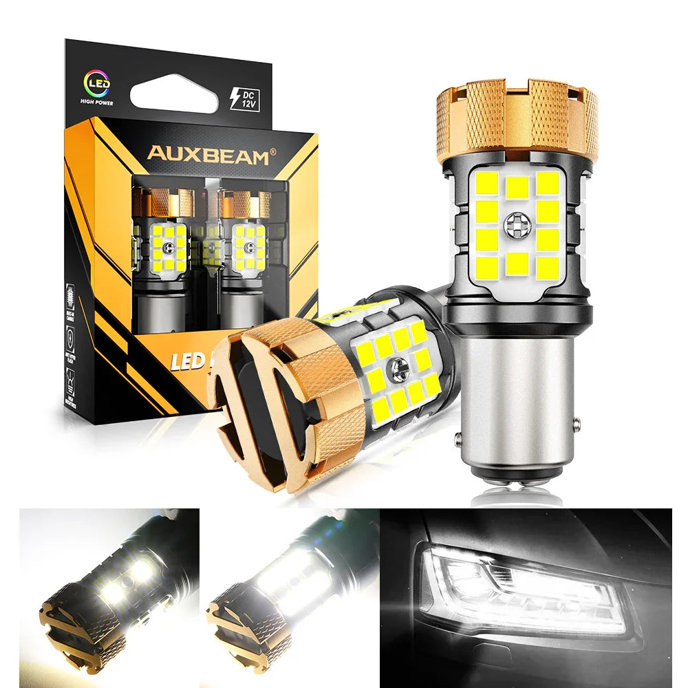 Auxbeam 1157 BAY15D 1156 BA15S BAU15S White Amber Red No Hyper Flash LED Turn