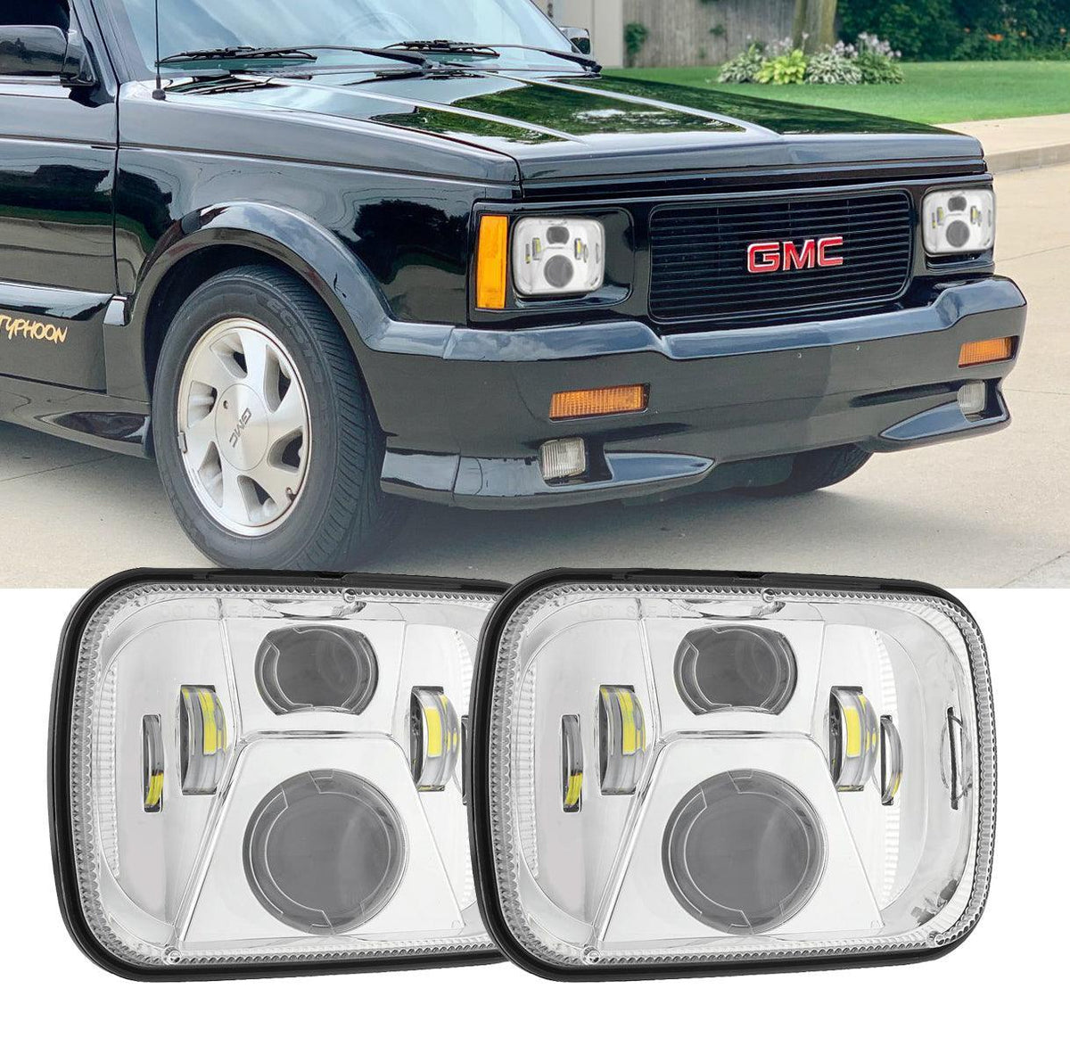 Auxbeam 110W 7x6 LED light Headlights for GMC