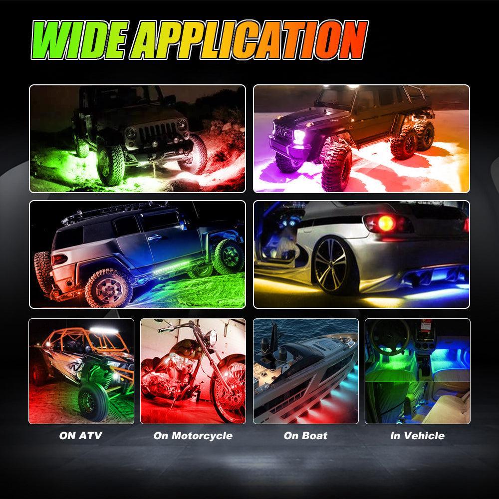 Auxbeam Magic Dream Color RGB Underglow Lights LED Strip Lights Kit