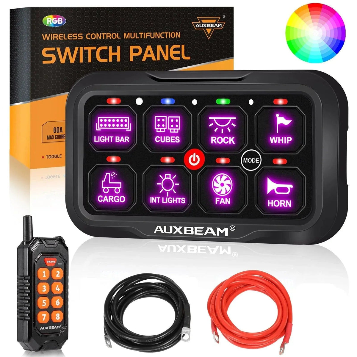 Auxbeam RC Series RC-800 RGB Switch Panel with Remote Control