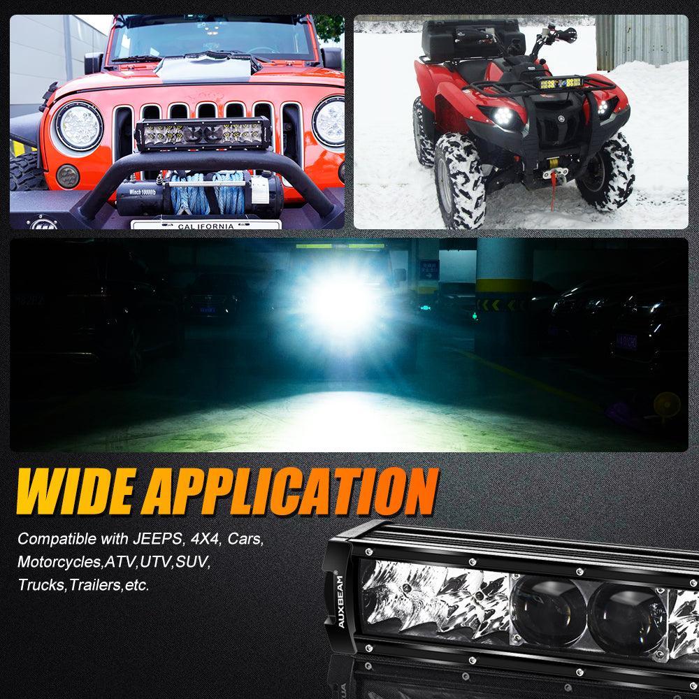 Auxbeam 12 Inch 5D-PRO Series Spot Beam Off Road Led Light Bar+Universal