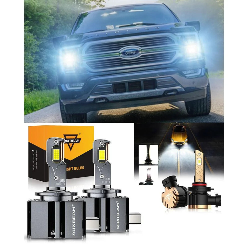 Auxbeam LED Headlight Bulbs for 2013-2014 Ford F-150 HID D3S