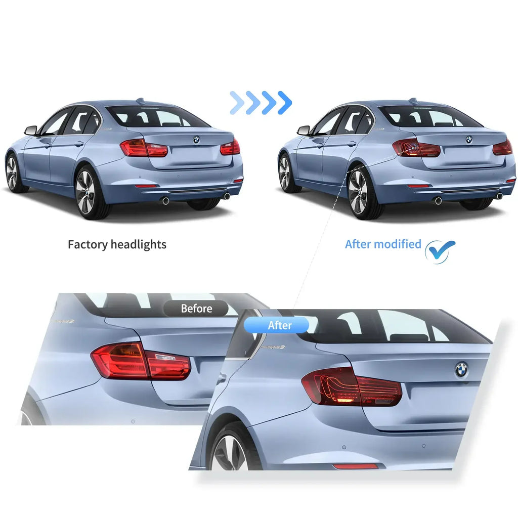 Vland LED Laser Tail Lights Assembly CSL Style Series F30 for 2012-2019 BMW 3