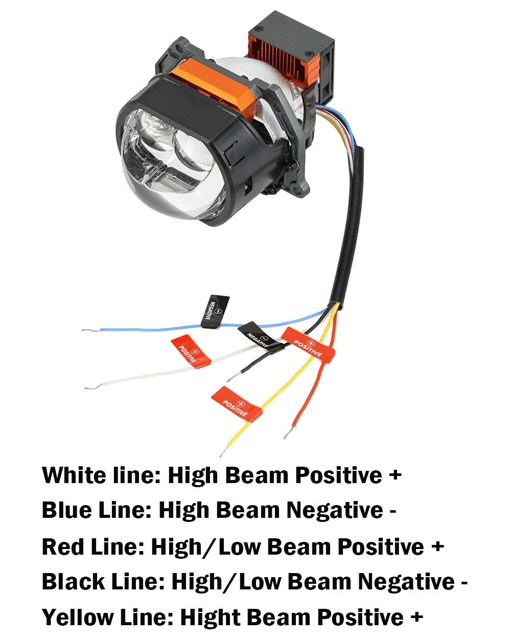Auxbeam 3 Inch 144W 6000K Hyperboloid Bi-LED Projector Lens Headlight