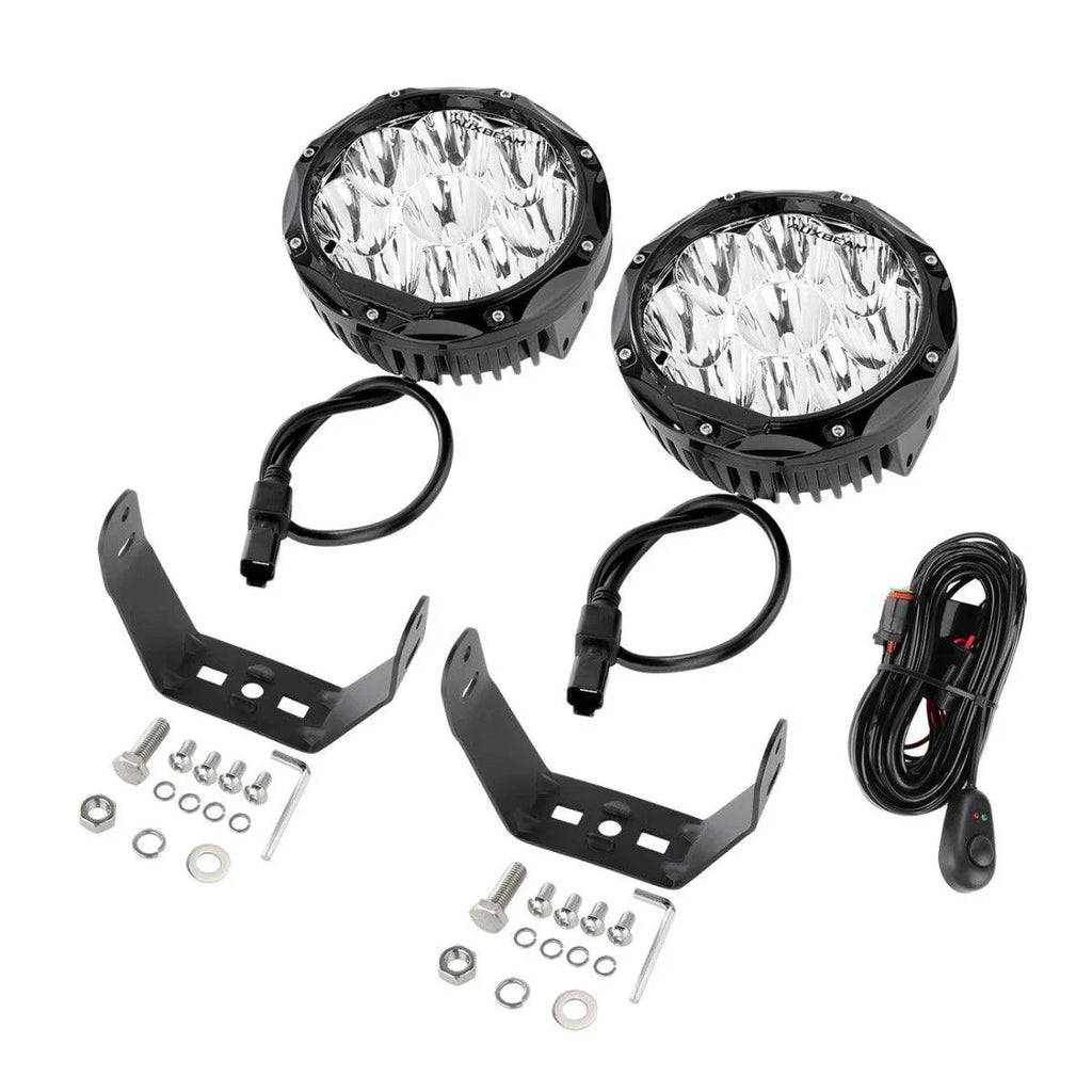 7 Inch 90W Round Spot Beam Offroad LED Driving Lights w/ SAE Compliant+Amber/Black Covers(Optional)