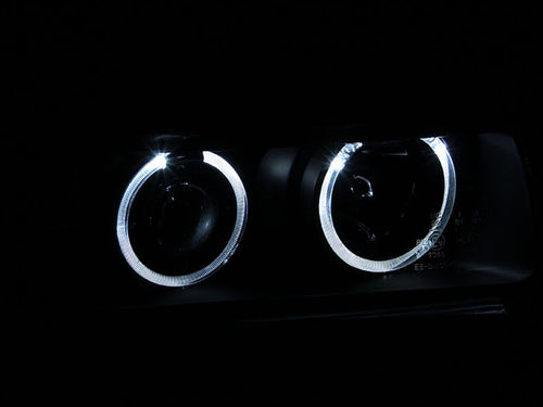 1992-1997 BMW 318i & More Projector Headlight Set Black ANZO 121011