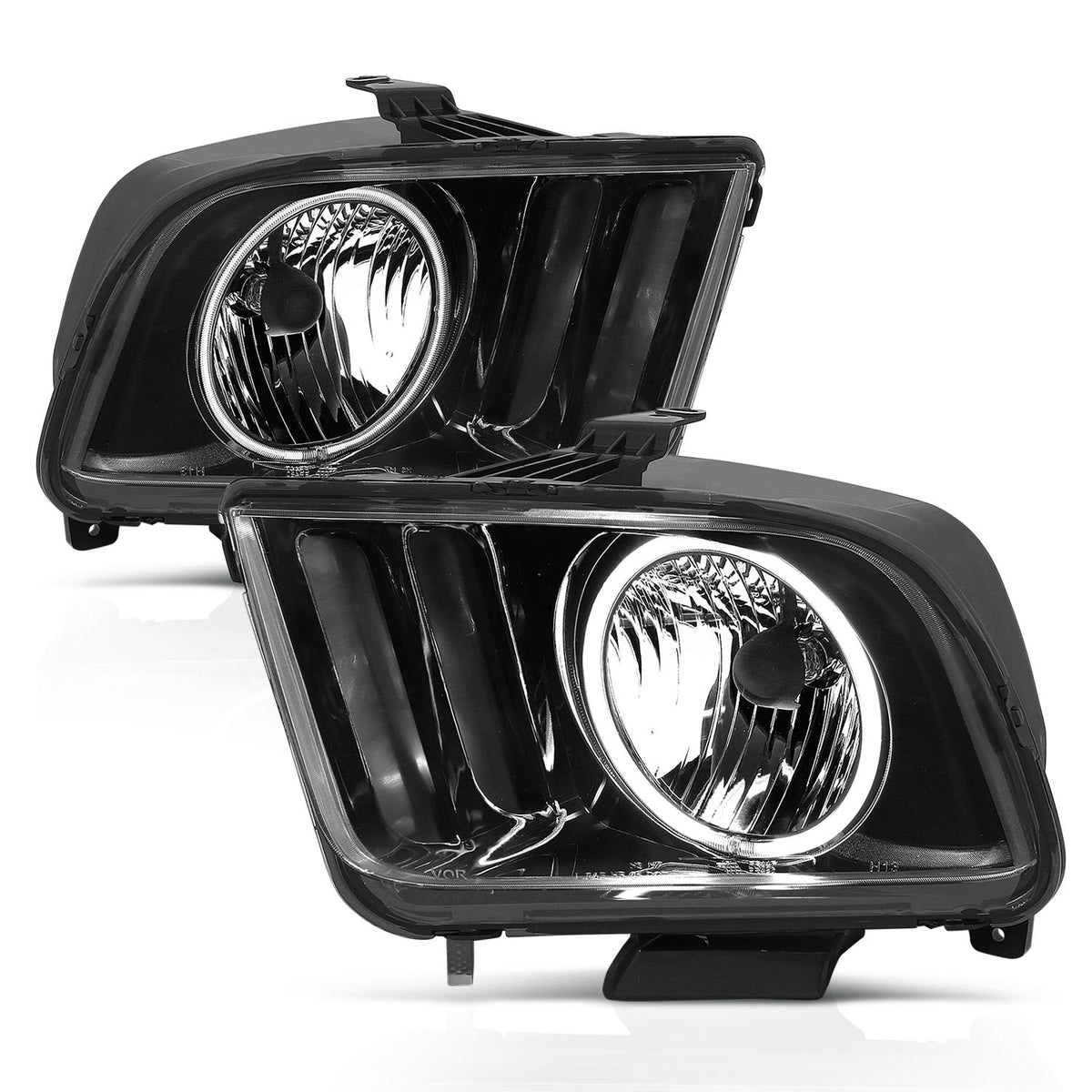 2005-2009 Ford Mustang Crystal Headlight Set W/Halo