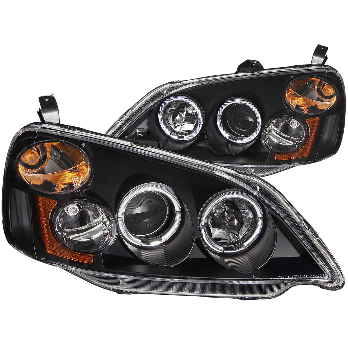 2001-2003 Honda Civic Projector Headlight Set W/Halo
