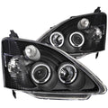 2002-2004 Honda Civic Projector Headlight Set W/Halo