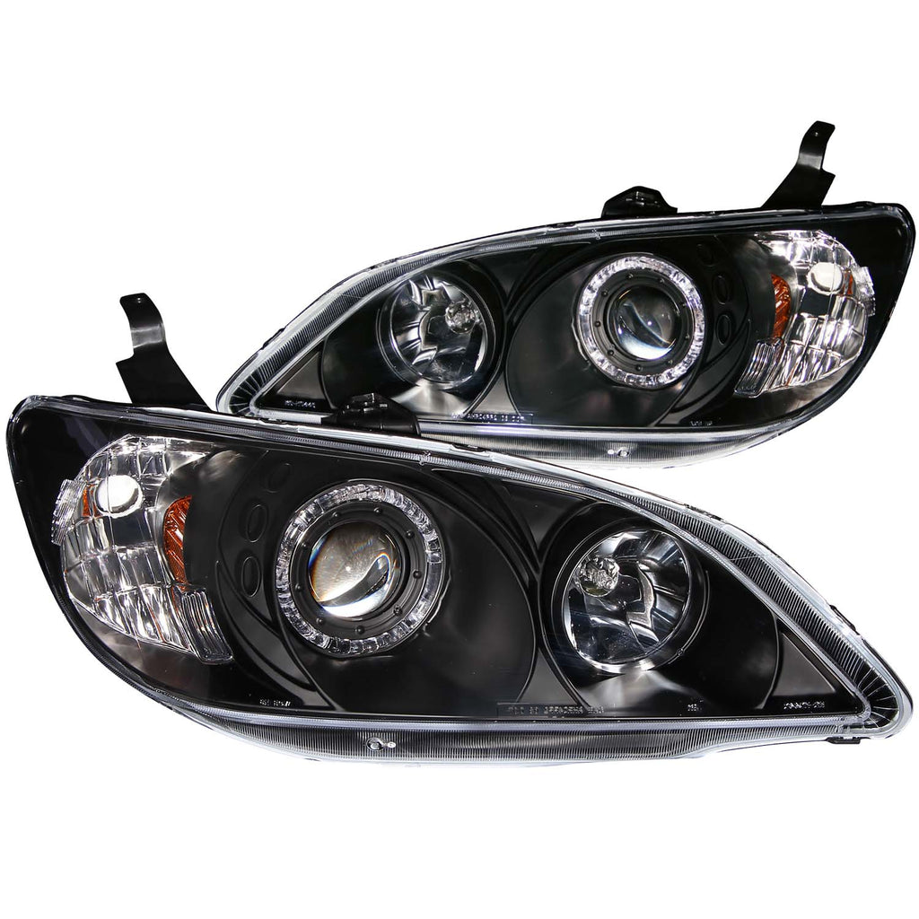2004-2005 Honda Civic Projector Headlight Set W/Halo