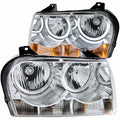 2005-2010 Chrysler 300 Crystal Headlight Set W/Halo