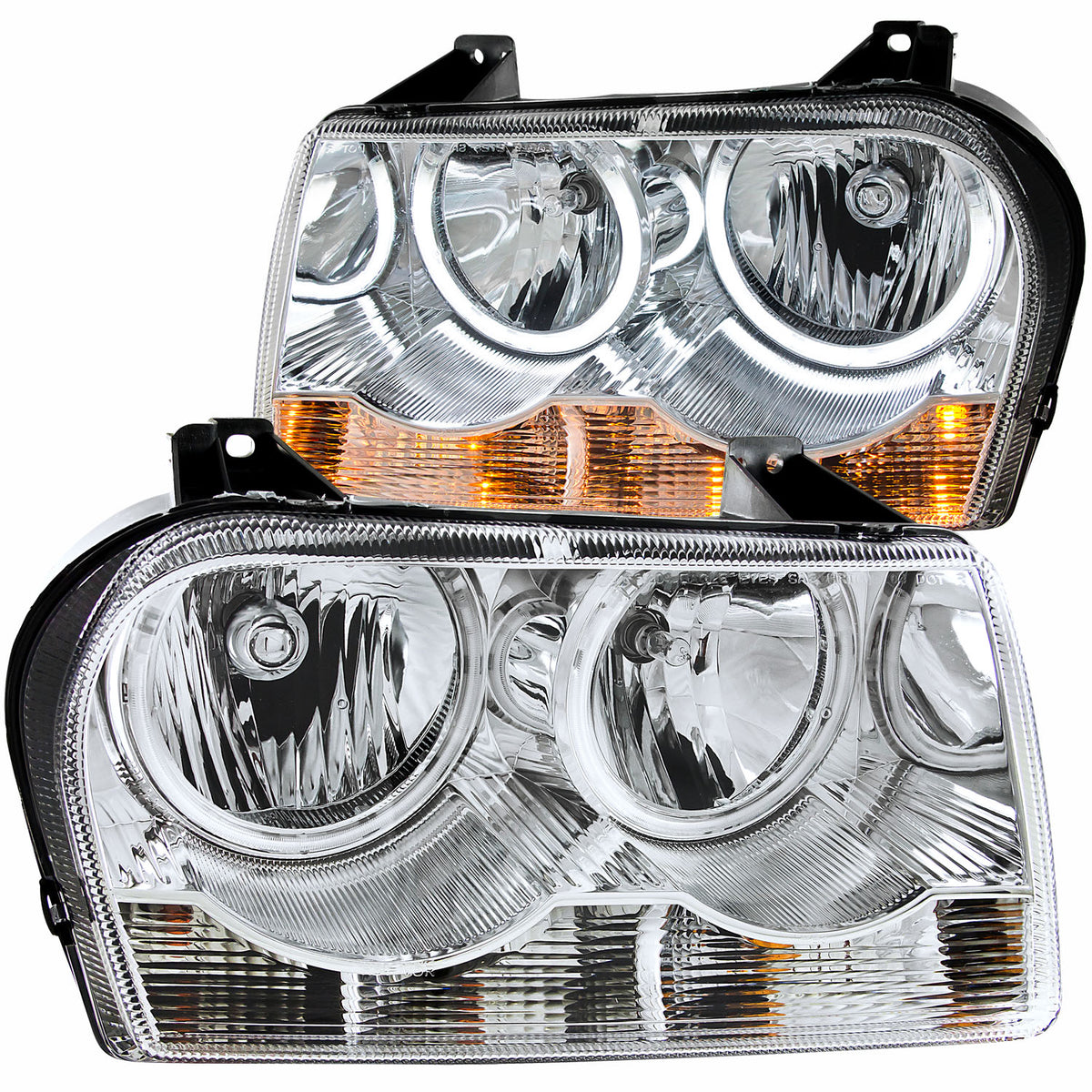 2005-2010 Chrysler 300 Crystal Headlight Set W/Halo